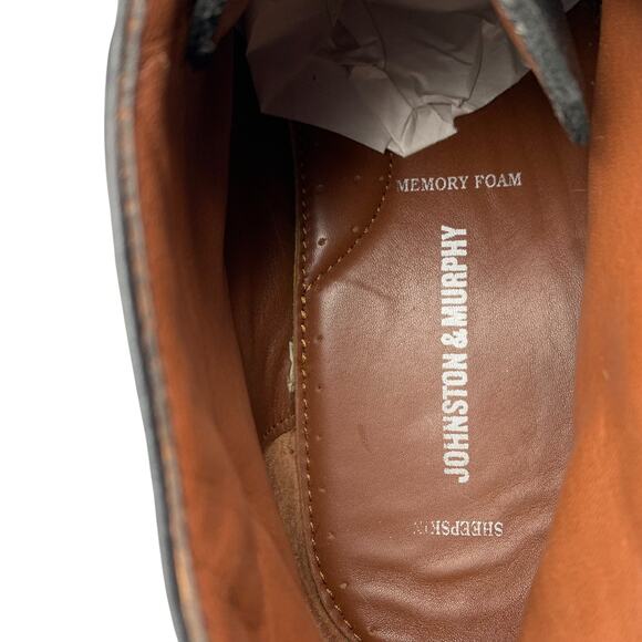 Johnston Murphy Mens Chukka Boots 14 Copeland Black Sheepskin Leather 25-2021 - Picture 10 of 11